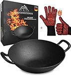 Bergensteiner® Wok aus 100% Gusseisen mit emaillierter Oberfläche | 36 cm ⌀...