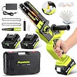 Supstable 8 und 6 Zoll Mini Kettensäge mit Akku 2x4,0 Ah, 900W Elektro...