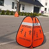 BLAUSTEIN Warnwürfel 1x - Achtung Spielende Kinder Straßenwarnschild Kinder...