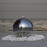 CLGarden Edelstahl Springbrunnen ESB4 poliert Kugelspringbrunnen mit LED...