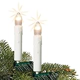 hellum Lichterkette innen mit Stecker, Christbaumkerzen 20 Lichter weiß mit...
