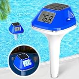 LanBlu Poolthermometer Schwimmend, Solar Pool Thermometer Digital, Thermometer...