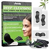 Aarovibe Mitesserentferner Stripes, 10 Stück einzeln verpackte Aktivkohle...