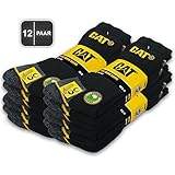 CAT Caterpillar 12 Paar REAL WORK SOCKS Damen Herren Arbeitssocken Business...