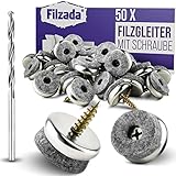 Filzada® 50x Filzgleiter Schrauben - Ø 22 mm - Profi...