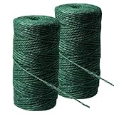2 Rollen Garten Kordel Bastelschnur, 2×100m Grüne Natur Schnur Natürliche...