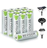 BEVIGOR 12 Stück 1000mAh 1.2V wiederaufladbare Solar-Batterien, leistungsstarke...