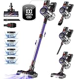 Authmic Akku Staubsauger 45000Pa/500W/50Min, Staubsauger Kabellos mit LED...