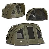 Lucx® Tiger Bivvy 2-3 Mann Angelzelt 2 bis 3 Personen Karpfenzelt Anglerzelt...