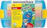 EBERHARD FABER 572010 - Plastilin Knete Winner, 14er Kunststoffbox mit 7...
