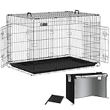 VOUNOT Hundekäfig Klappbar mit Abdeckung, Hundebox Auto Hundetransportkäfig...
