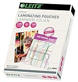 Leitz Heißlaminierfolien A6 125 mic, Hochwertige Laminierfolien im 100er Pack,...
