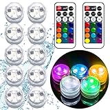 Akavivo Tauchbare LED-Lichter, wasserdichte LED-Teelichter mit Fernbedienung,...