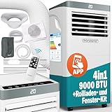 Monzana® lokale Klimaanlage MZKA1000 9000BTU 4in1 WiFi App 2700W Fernbedienung...