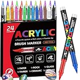 Aziool Acrylstifte Set 2025 Upgrade - Filzstifte Kinder & Acrylic Marker für...