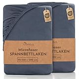 NatureMark 2er Pack MICROFASER Spannbettlaken, Spannbetttuch Doppelpack in...