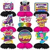 Qpout 9pcs 90er Jahre Retro Waben Tafelaufsätze Zurück zu 90er Jahre Party...