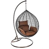 HOME DELUXE - Hängesessel Cielo - Grau, Höhe 200 cm - inkl. Gestell, Sitz- und...