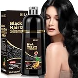 Black Hair Dye Shampoo, Haarfärbeshampoo Schwarz für graues Haar...