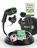SPARK-E Typ 2 Ladekabel 11kW 7M für EV Elektroautos inkl. Tasche - Ladekabel E...