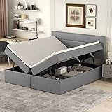 Kehun Boxspringbett Polsterbett 140x200, Doppelbett mit Lattenrost aus...