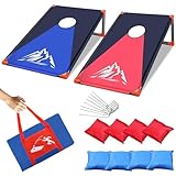 OBOVO Tragbar Cornhole Spiel Outdoor, Cornhole Säckchen mit 8 Bohnensäcke und...