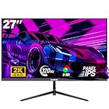 Gawfolk Gaming Monitor 27 Zoll QHD, 2K IPS PC Bildschirm 120Hz, 2560×1440P,...
