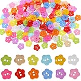 Giantree 200 Stück Bunte Knöpfe Zum Basteln, Blume Knopf 15mm Kinder Knöpfe...
