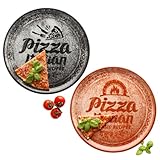 MamboCat 2er Set Pizzateller rot & schwarz I Ø 31 cm I für 2 Personen I große...