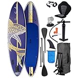 BRAST SUP Board Shark | Aufblasbares Stand up Paddle Set | 320x81x15cm | 8...