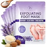 Fußmaske (6 Paar), Foot Peeling Mask & Fussmaske mit Lavendel & Sheabutter,...