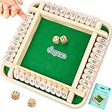 Japace Shut The Box Spiel, Brettspiel aus Holz, 4 Spieler Würfelspiel...