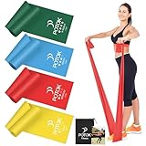 4er-Set Fitnessbänder mit 4 Widerstandsstufen, Resistance Bands Gymnastikband...