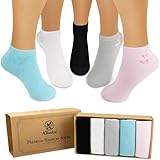 5 Paar Bambussocken für Damen No-show Sneaker Socken, Sportsocken aus Bambus...