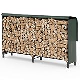 VOUNOT Kaminholzregal Aussen Metall, Brennholzregal Außen, Feuerholzregal...