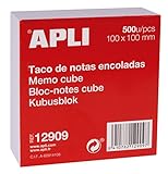 APLI 12909 Haftnotizen, 100 x 100 mm, 500 Blatt, weiß