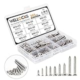 WELLOCKS Selbstschneidende Schrauben | 265 PCS M3/M4/M5 Edelstahl Schrauben...