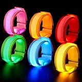 Ainiv 6 Stück LED Leuchtarmbänder Blinkende Armbänder in der Dunkelheit,...