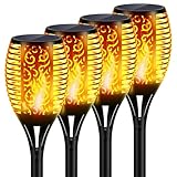 honswit Solar Fackeln Flammenlicht 96LED, Solarlampen für Außen, Gartenfackeln...
