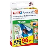 tesa Powerstrips POSTER Big Pack - Doppelseitige Klebestreifen für Poster und...