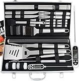 28pcs Perfektes Grill Set für Männer Geschenk - Grillkoffer mit Grillmatte...