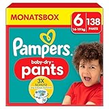 Pampers Windeln Pants Größe 6 (14-19kg) Baby-Dry, Extra Large mit Stop- und...