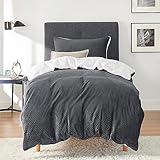 BEDSURE Flauschige Bettwäsche 135x200 Grau - Winter Bettbezug Fleece mit 80x80...