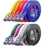 deleyCON 10x 0,5m Flaches CAT7 Netzwerkkabel (CAT 7 mit 10 Gbit/s) Gigabit LAN -...