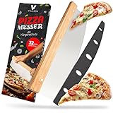 Villkin Pizzamesser mit 32cm Klinge - Scharfer Pizzaschneider aus Edelstahl mit...