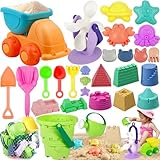 MOYKSRR Strand Sandspielzeug Set, 28 Stück Strandspielzeug für Kinder, Kinder...