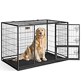 Feandrea Hundekäfig hochbelastbar, Gitterbox, transportabler Haustierkäfig,...