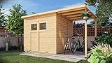 Alpholz Gerätehaus Mollie Plus 395x199 cm Fichtenholz 14 mm Wandstärke...