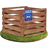 BRENNO Komposter Holz 90x90x70 mit Stecksysem - Komposter Garten - einfache...