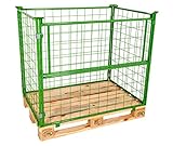 Abrollwerk Gitteraufsatzrahmen 1200x800x800 mm grün lackiert für Euro-Paletten...